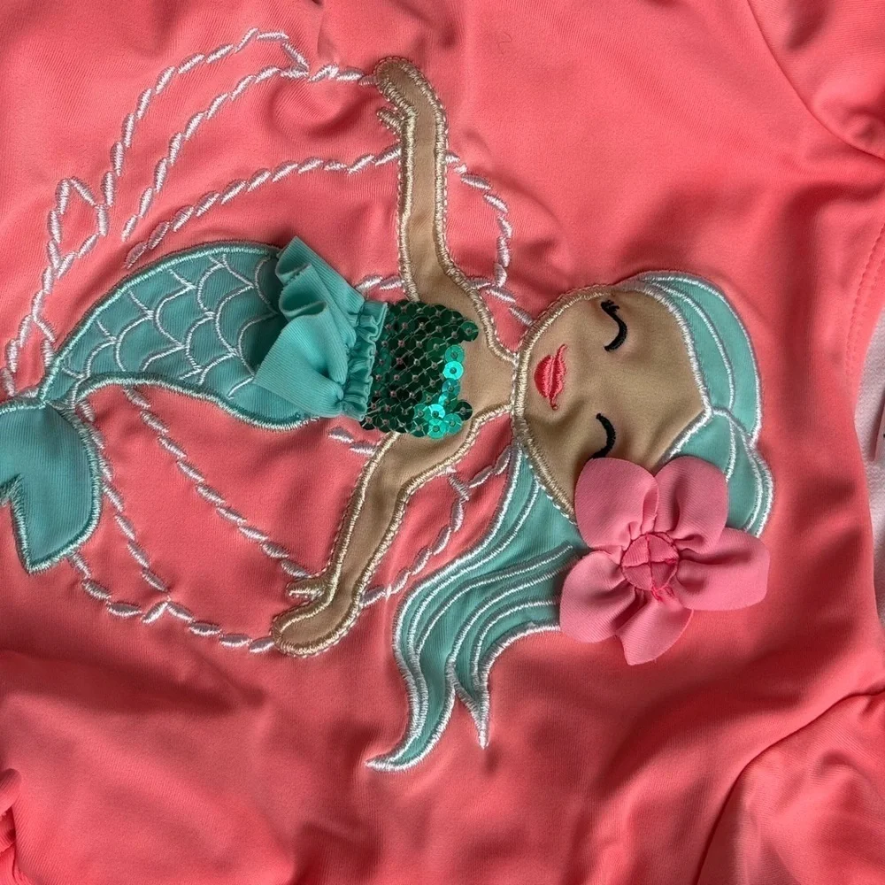 Flapdoodles Pink Mermaid Kids Swim One Piece 2T 18-24 months baby swimsuit